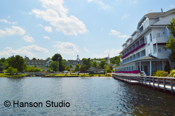 Meredith, NH - Downtown from the Lake - Summer